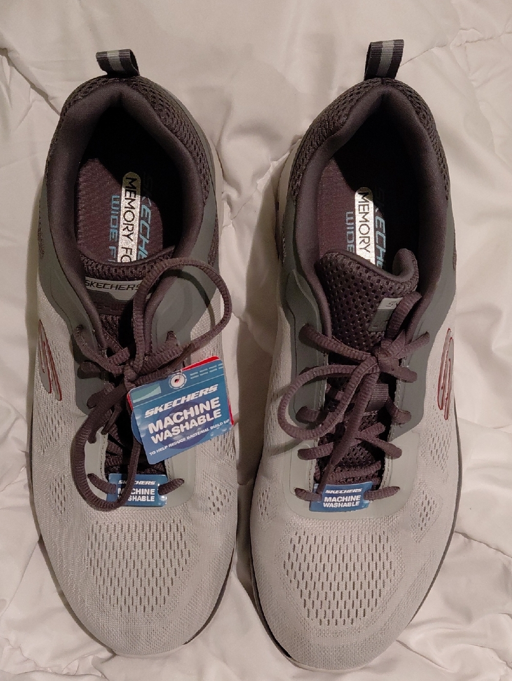 Skechers Gray and Dark Brown Memory Foam Sneakers